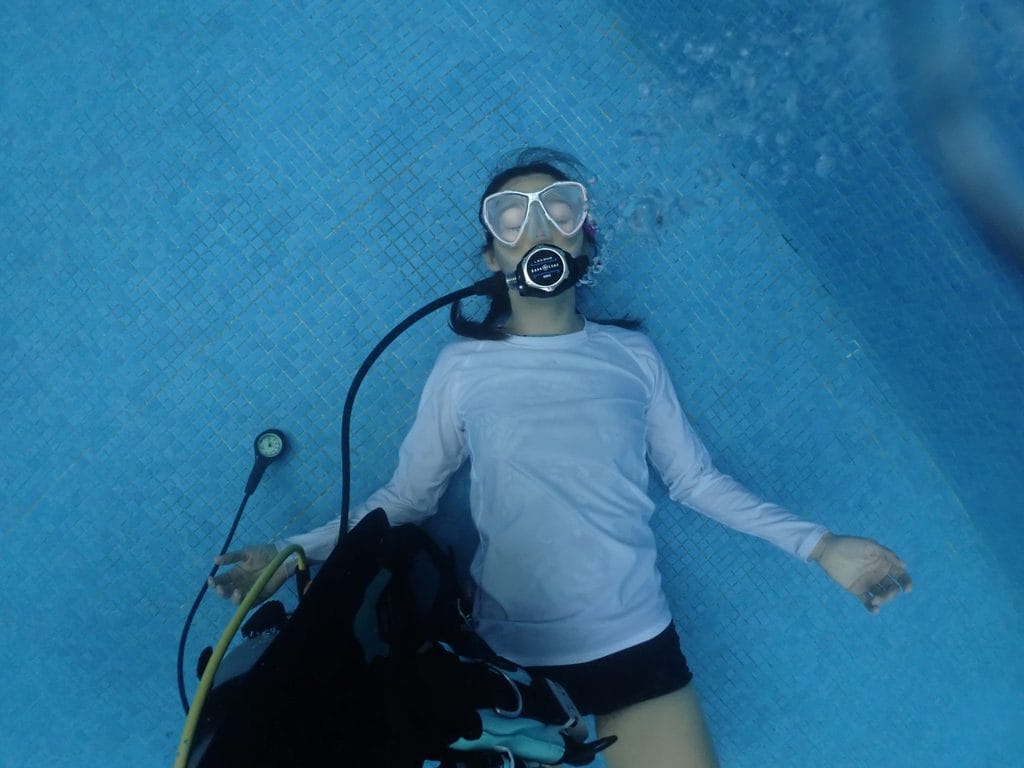 Meditating underwater